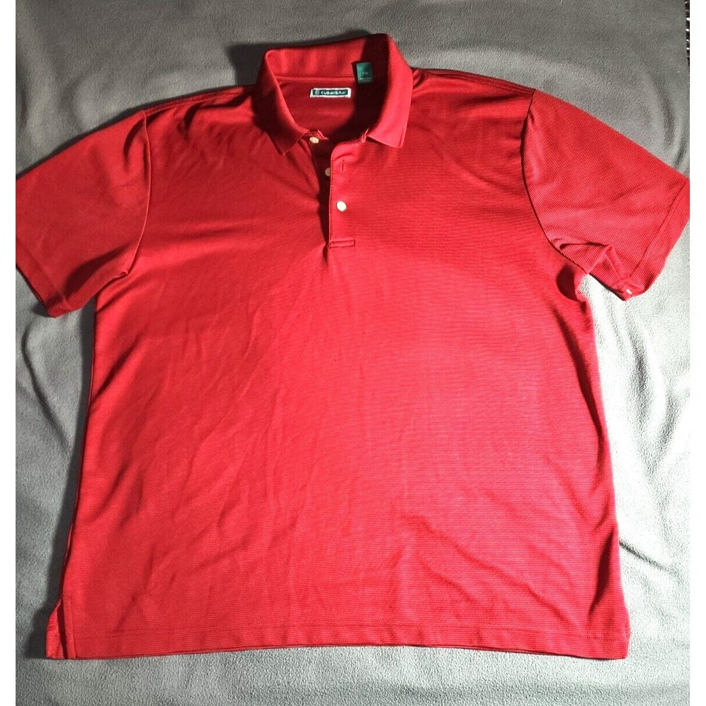 Cubavera Shirt Mens XXL Red Casual Short Sleeve Collared Quarter Button